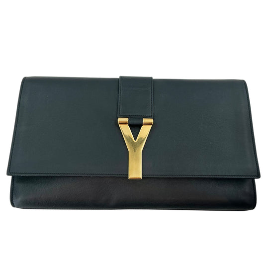 Saint Laurent Black Calfskin Leather Classic Y Ligne Clutch Bag