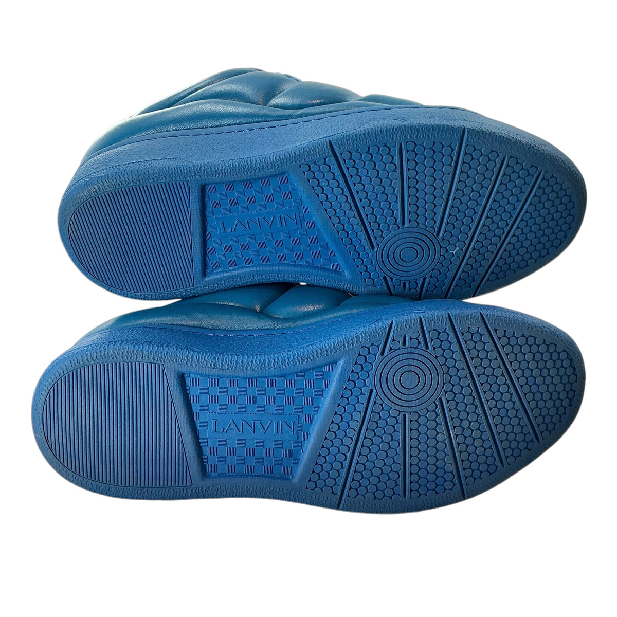 Lanvin Curb XL Padded Leather Low-Top Sneakers - Ocean Blue