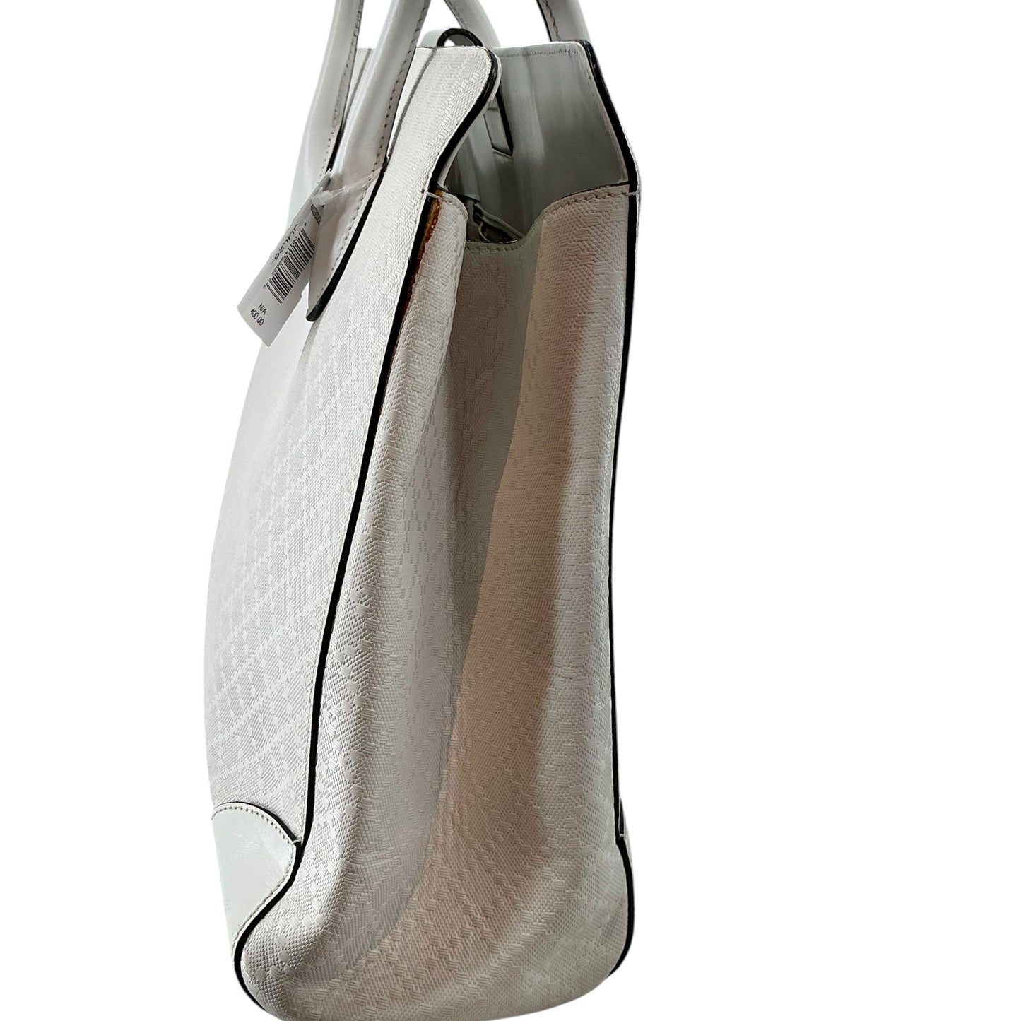 Gucci White Bright Diamante Leather Top Handle Tote Bag