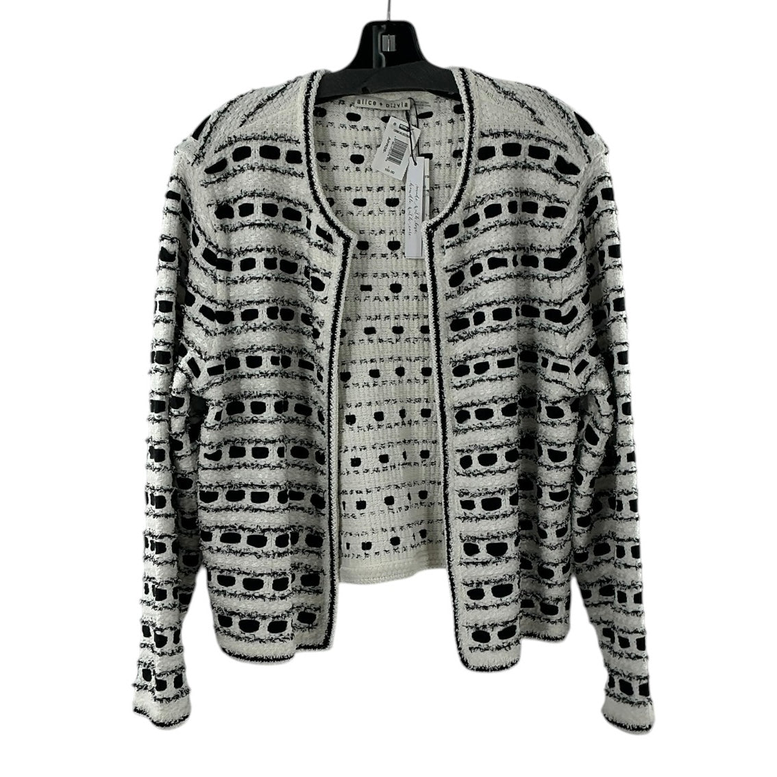 Alice + Olivia Marjorie Textured Tweed Stitch Cardigan Jacket