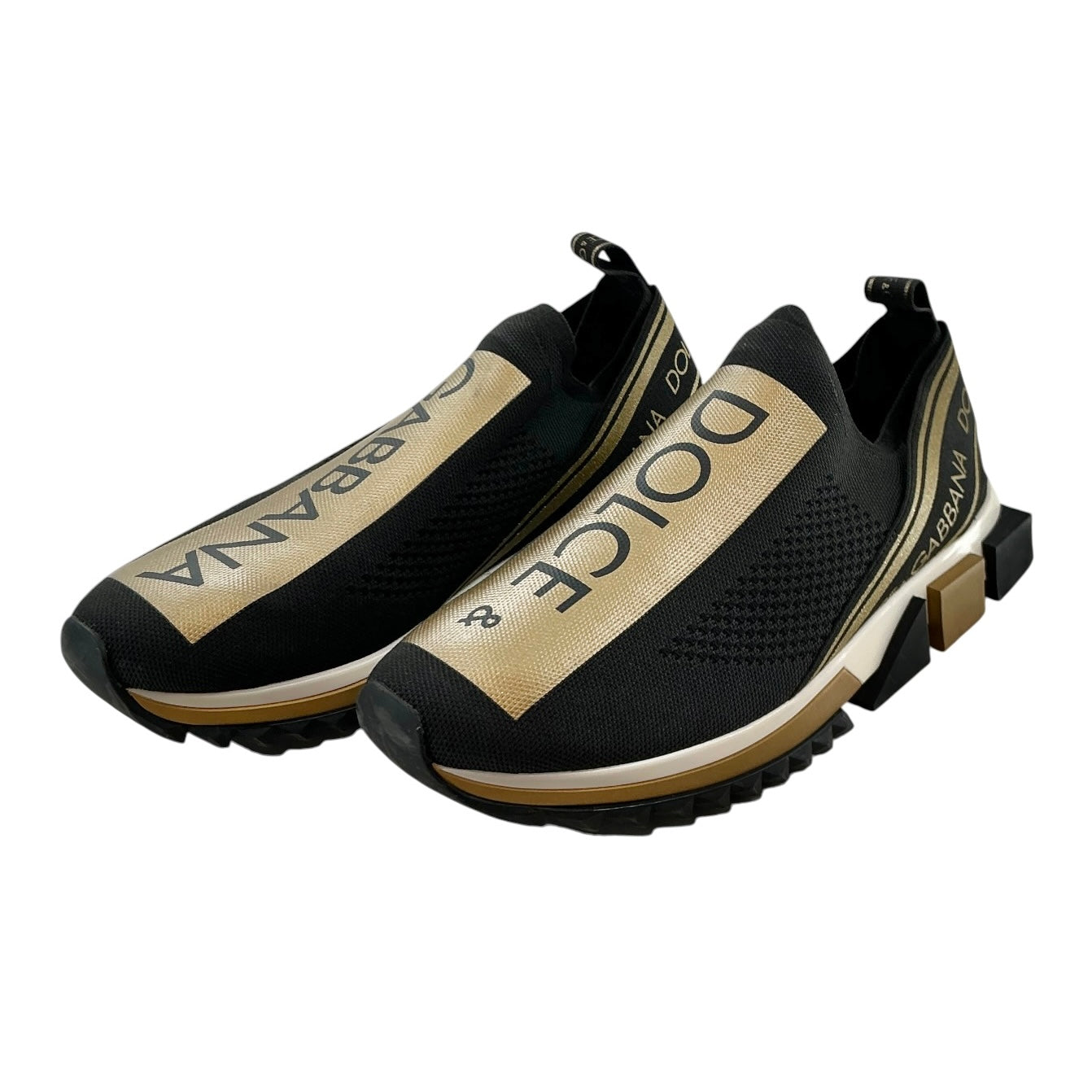 Dolce & Gabbana Sorrento Black & Gold Sneakers