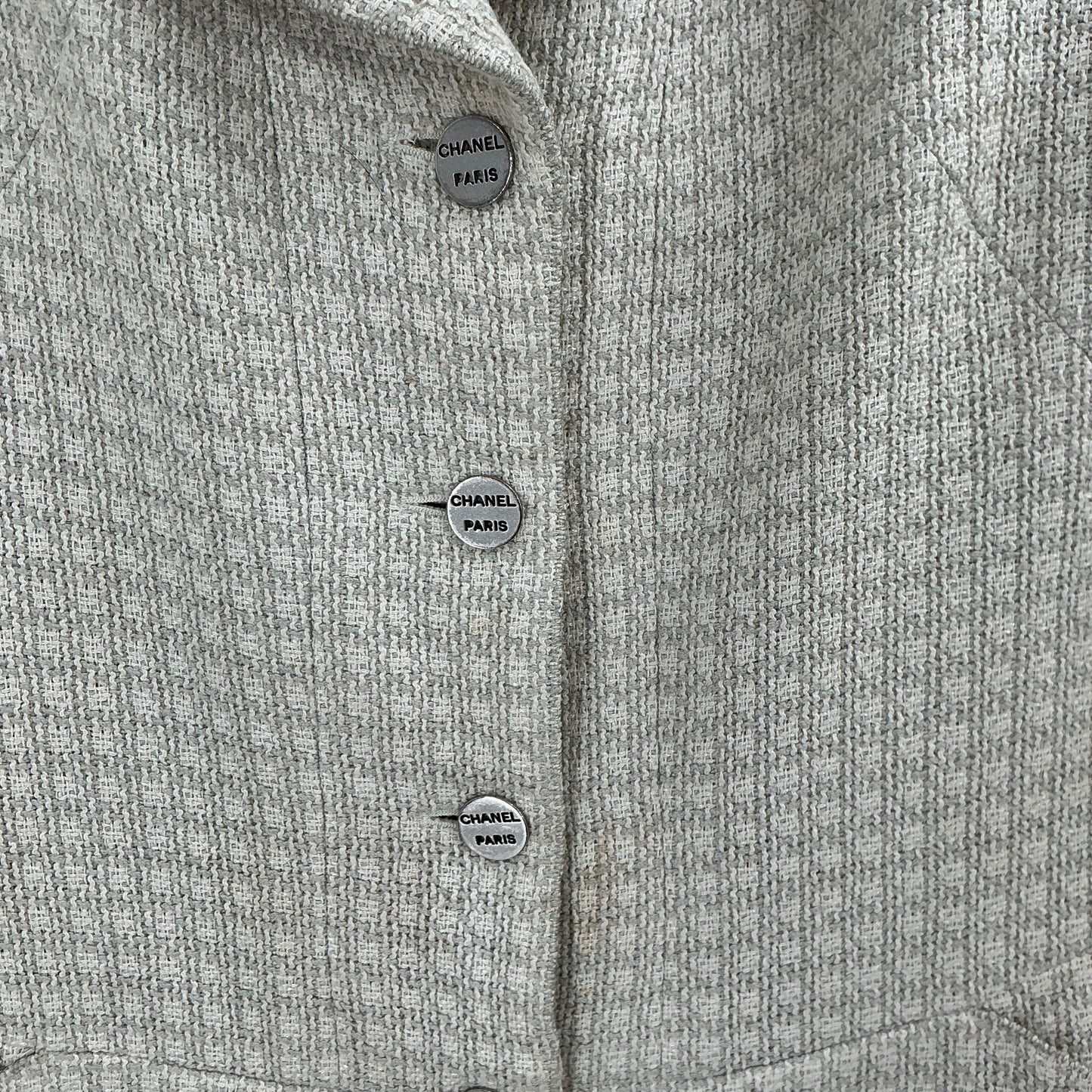 Vintage Chanel Cruise 2000 Beige Tweed Blazer Jacket