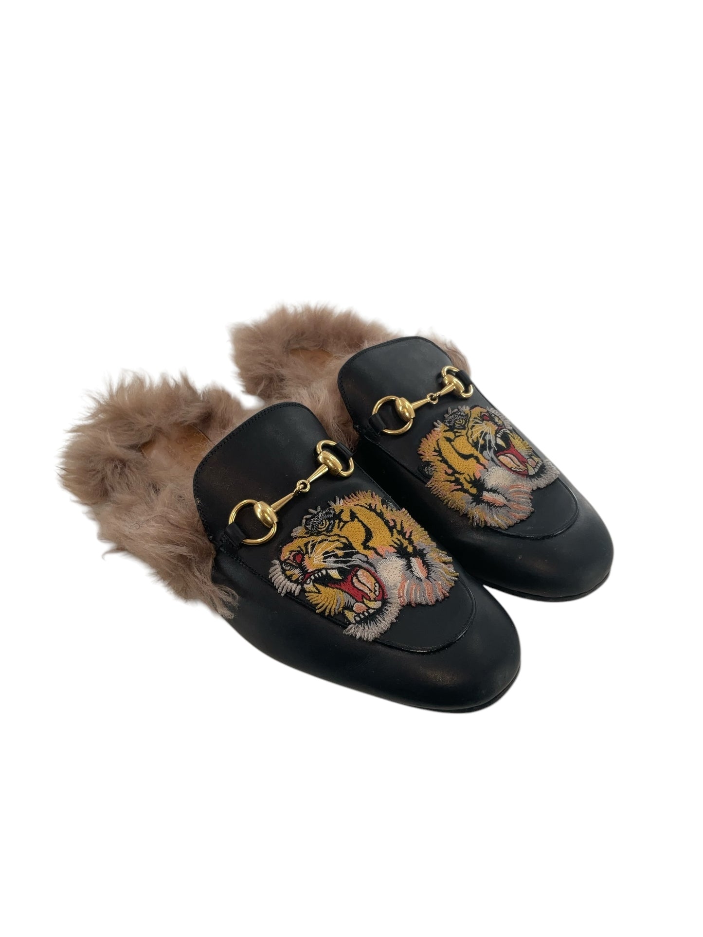 Gucci Princetown Tiger Shearling Loafers