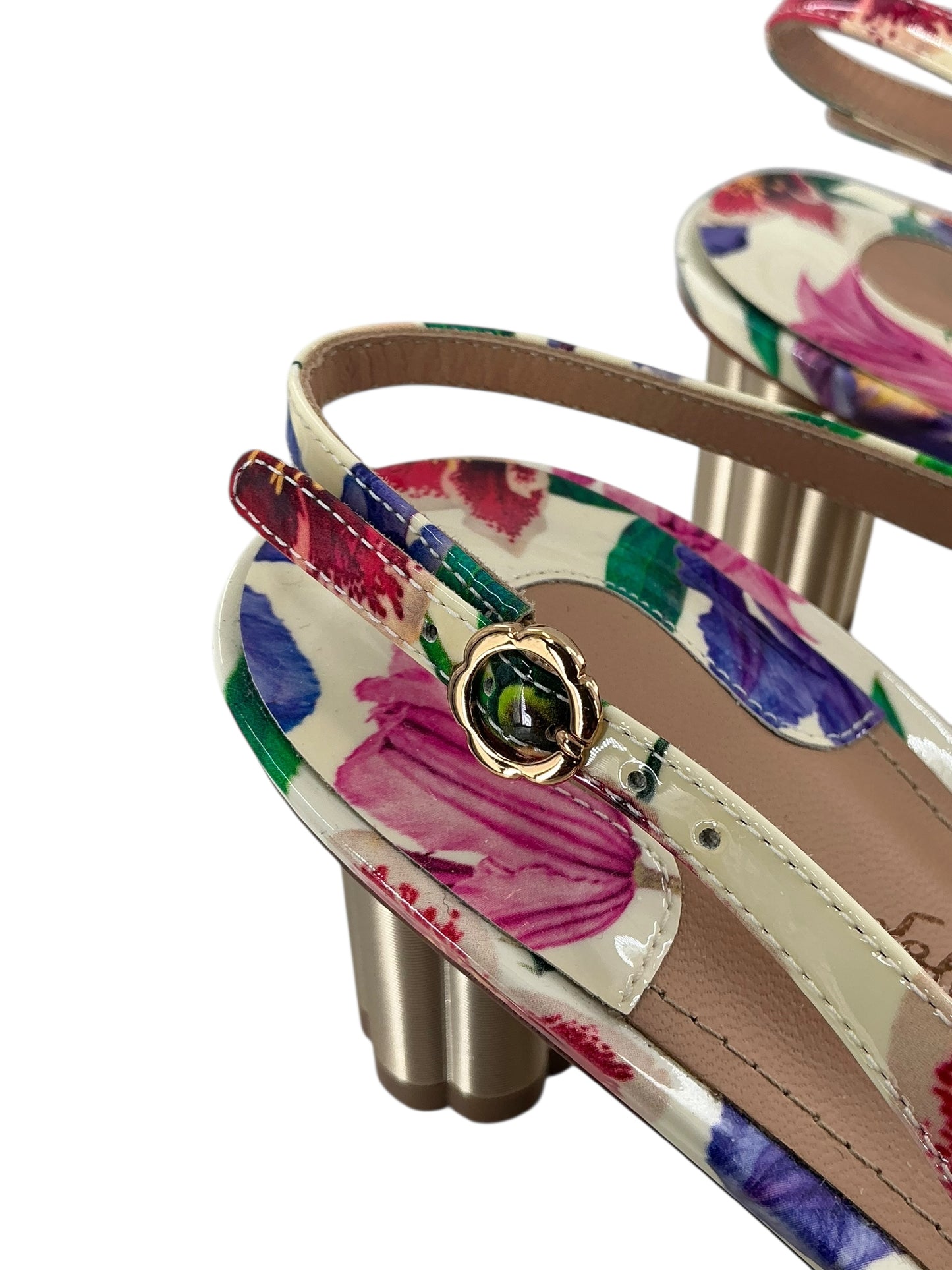 Salvatore Ferragamo Peep Toe Kitten Pumps