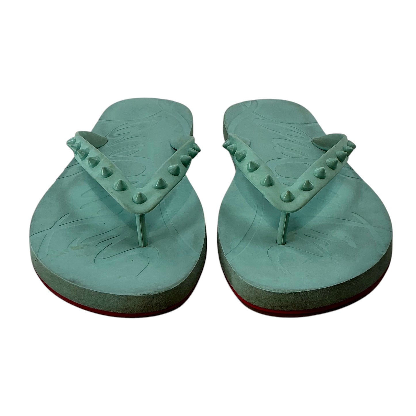 Christian Louboutin Loubi Spike Rubber Flip Flops