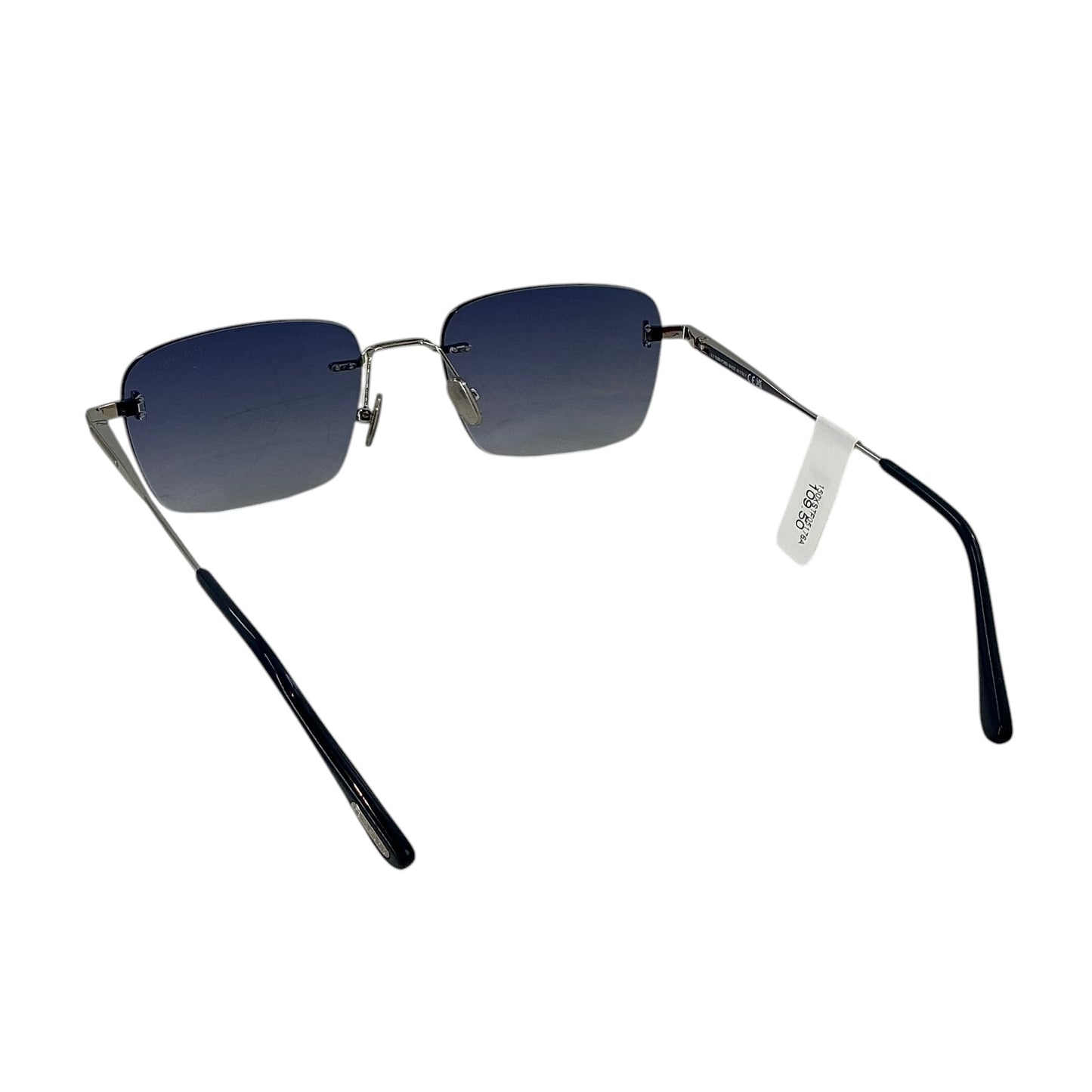 Tom Ford FT1354 Jake Rimless Sunglasses – Shiny Palladium / Blue Gradient