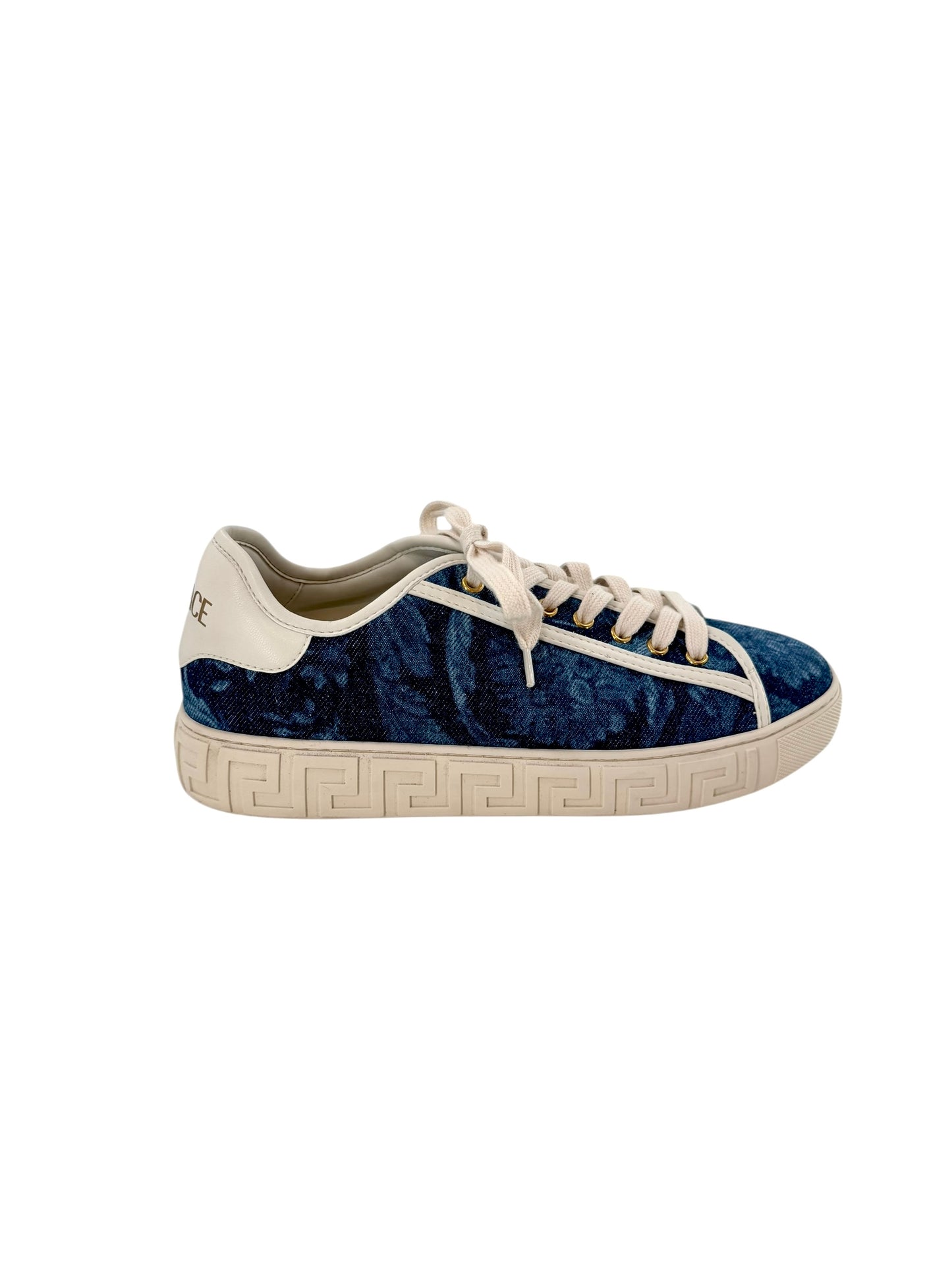 Versace Womens Greca Denim Sneakers- Size 39