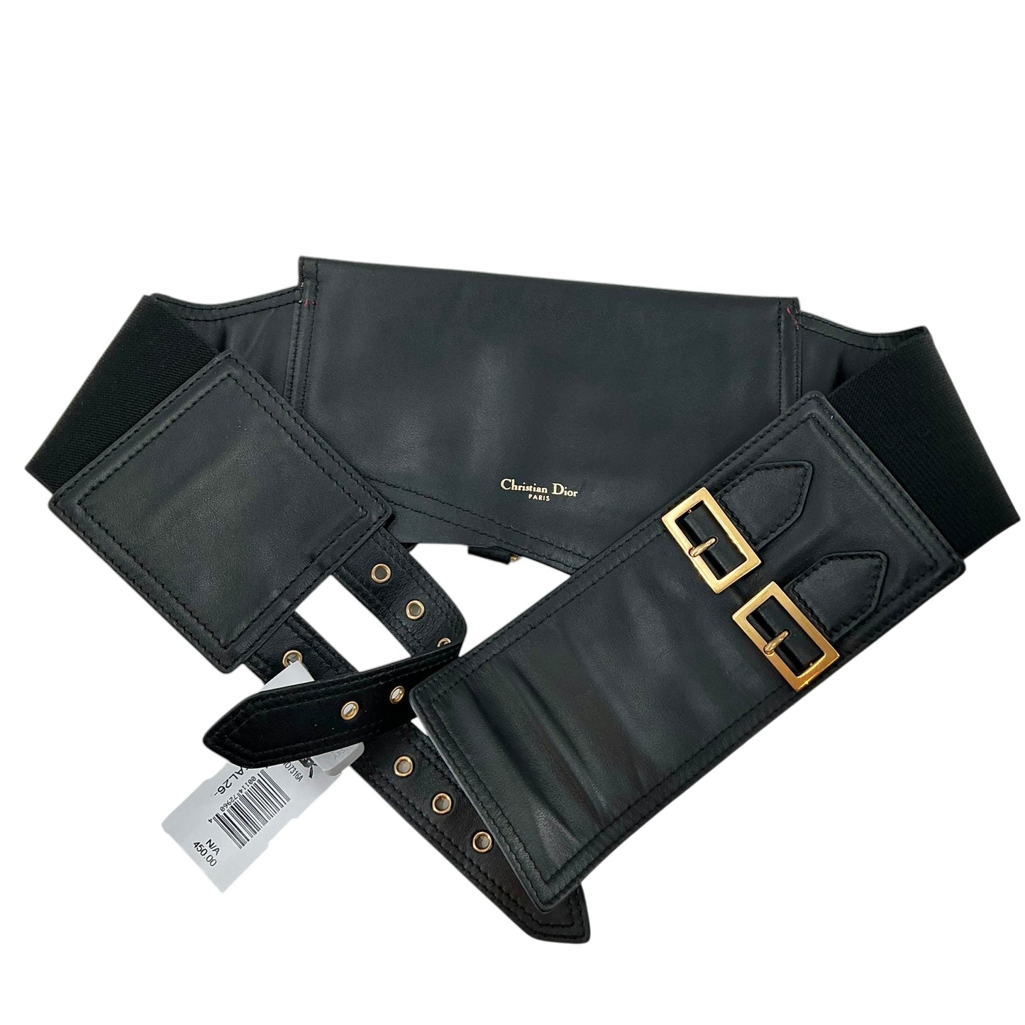 Christian Dior Black Leather Saddle Corset Belt Pouch