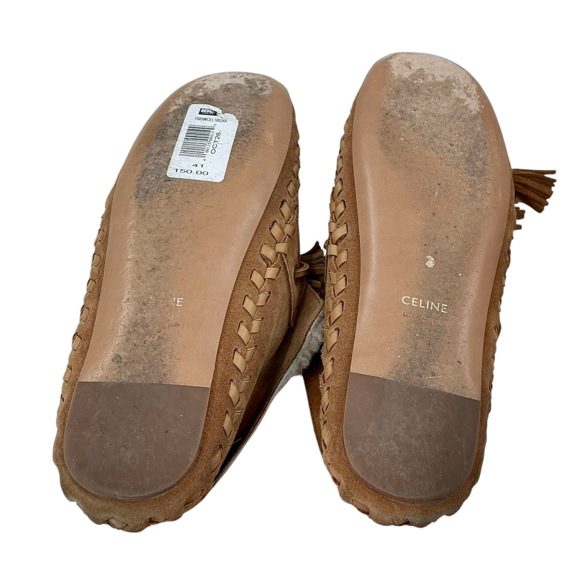 Celine Suede Tassel Accents Moccasins