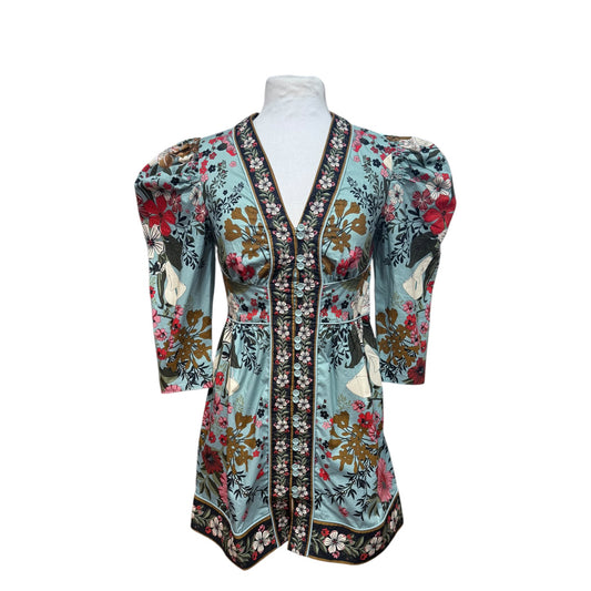 Farm Rio Blue Floral Mini Dress