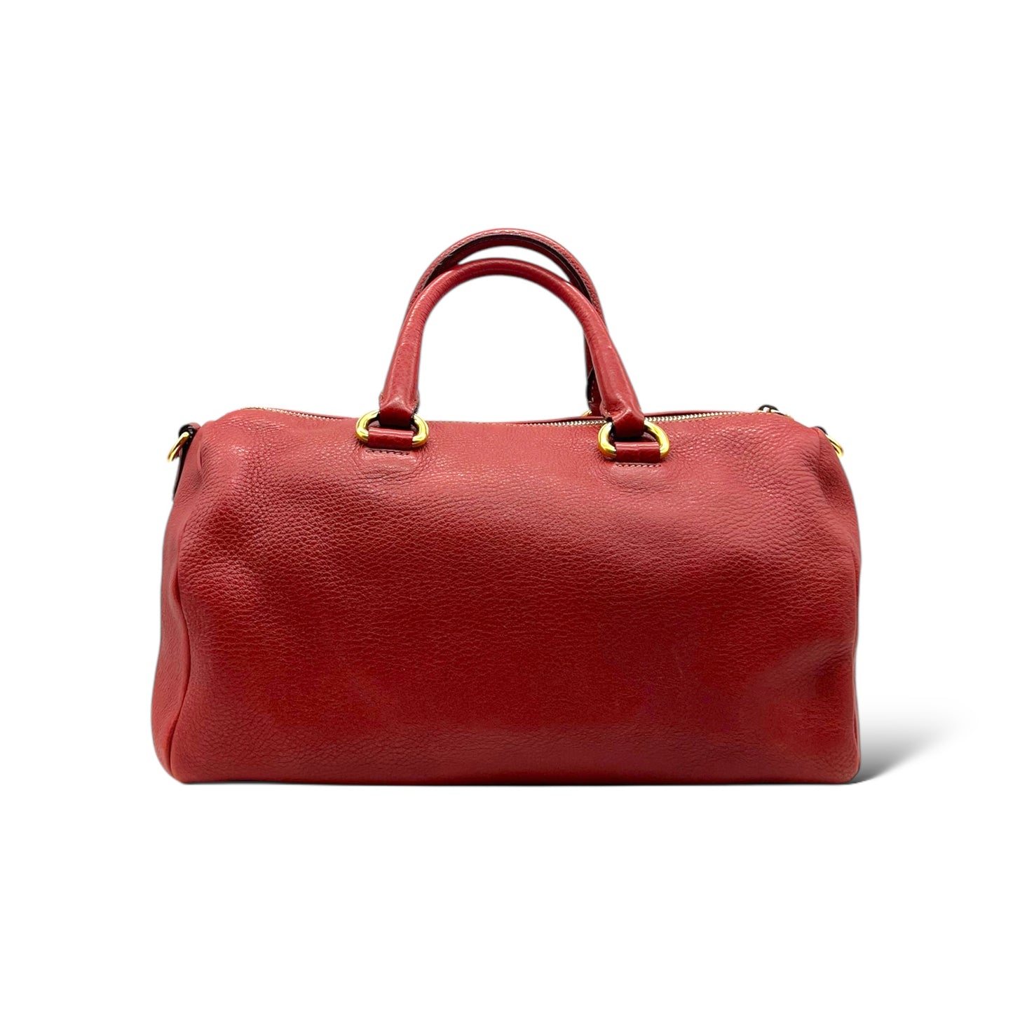 Prada Vitello Daino Top Handle Shoulder Bag Rosso