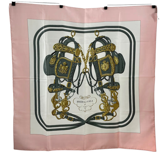 Hermès "Brides de Gala" Carré 90 Silk Scarf – Pink & White Equestrian Motif