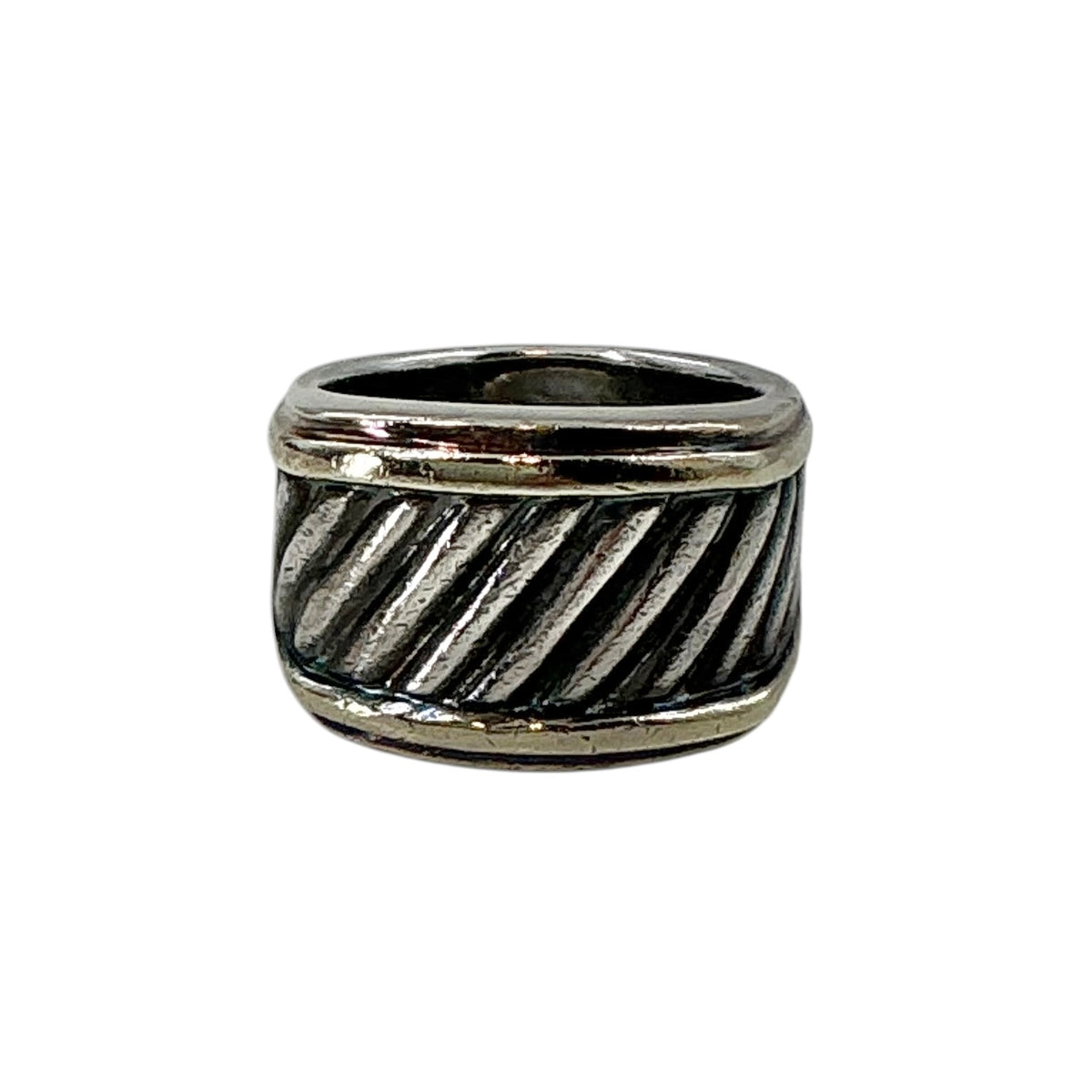 David Yurman Sterling Silver Cable Cigar Band Ring - Wide Ribbed 925