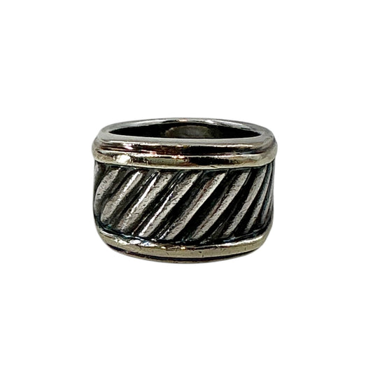 David Yurman Sterling Silver Cable Cigar Band Ring - Wide Ribbed 925