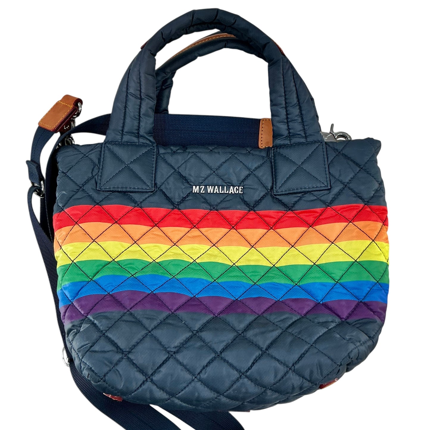 MZ Wallace Dawn Rainbow Stripe Mini Metro Tote Deluxe
