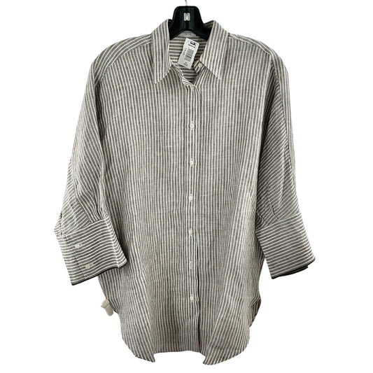 Brunello Cucinelli Striped Linen Button Down Shirt