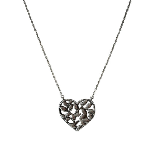 Tiffany & Co. Paloma Picasso Sterling Silver Olive Leaf Heart Pendant Necklace