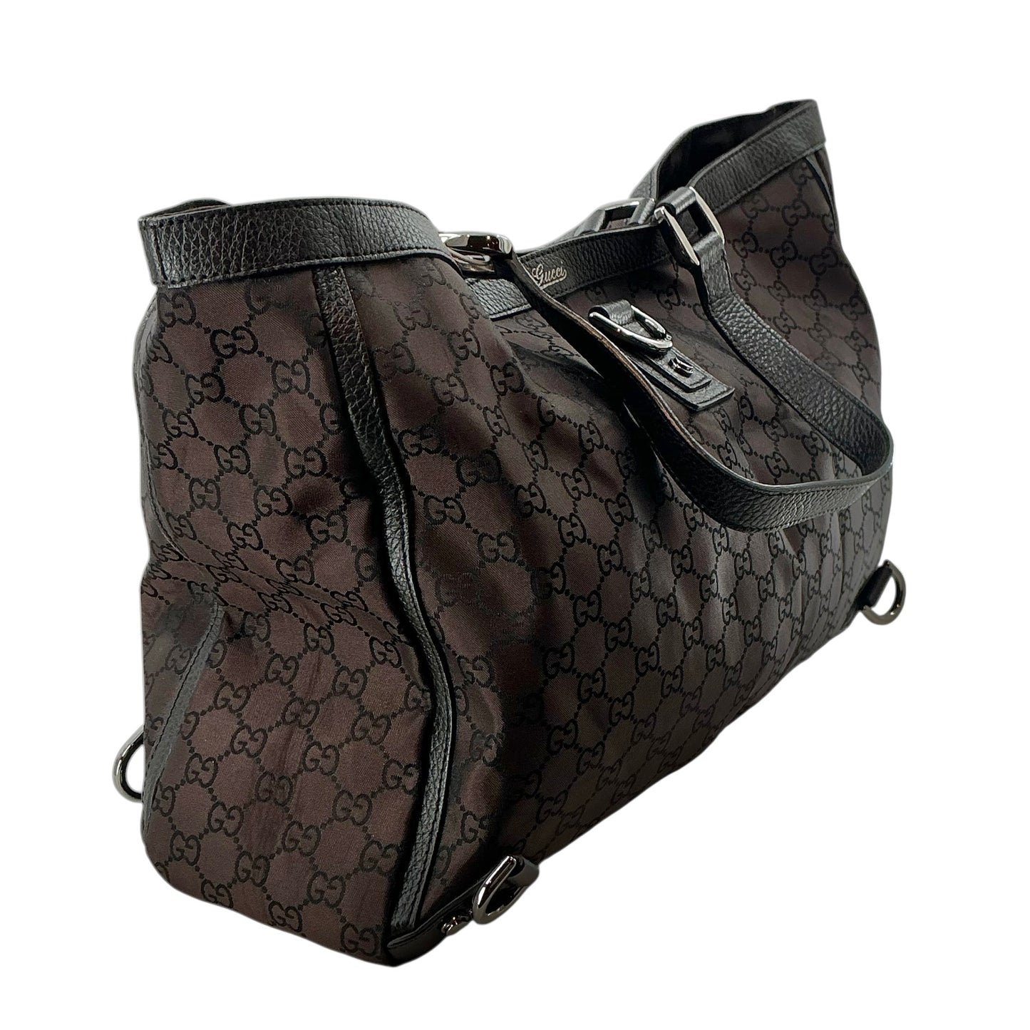 Gucci Abbey D-Ring Large Tote Bag – Dark Brown GG Monogram Canvas & Leather