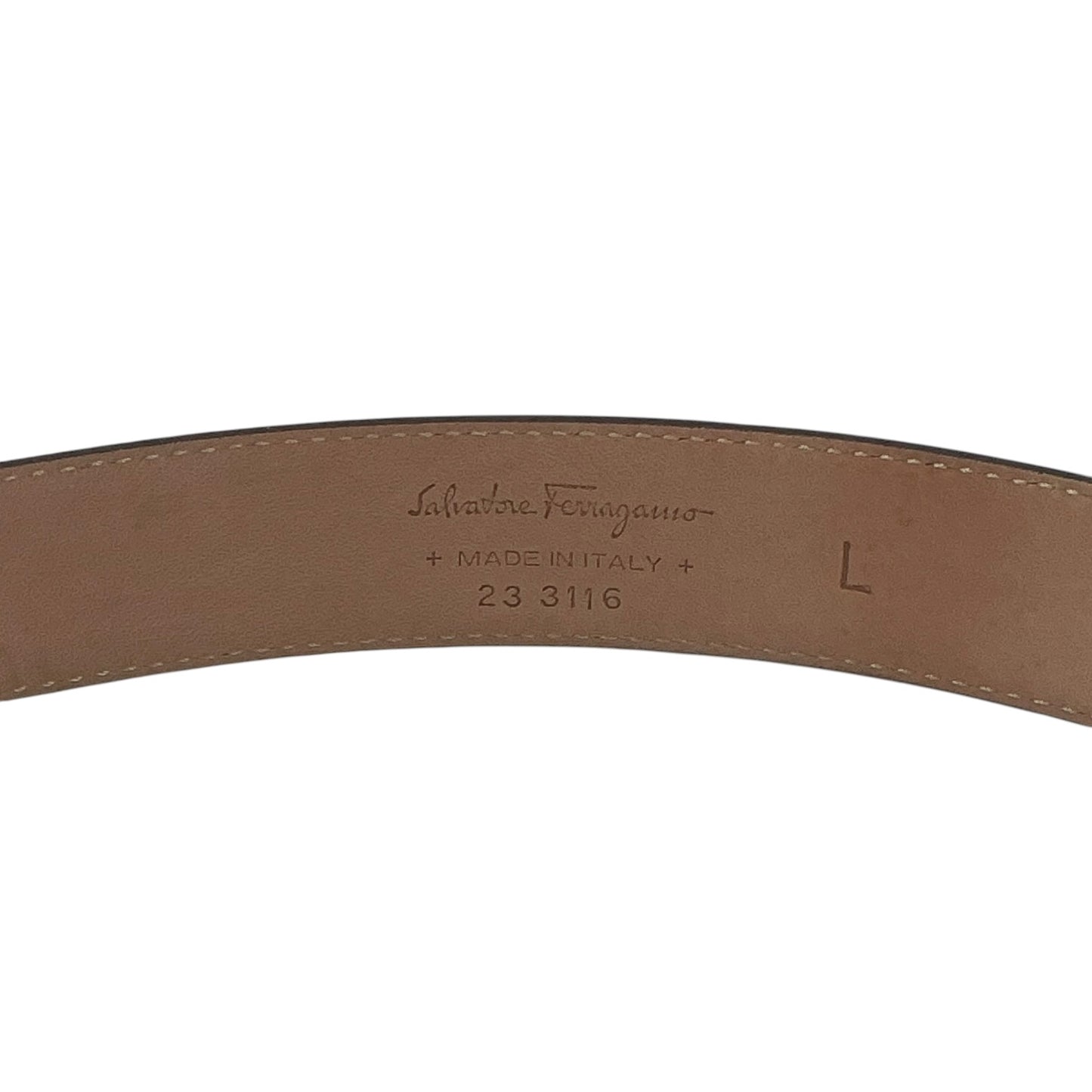 Ferragamo Double Gancini Fixed Leather Belt