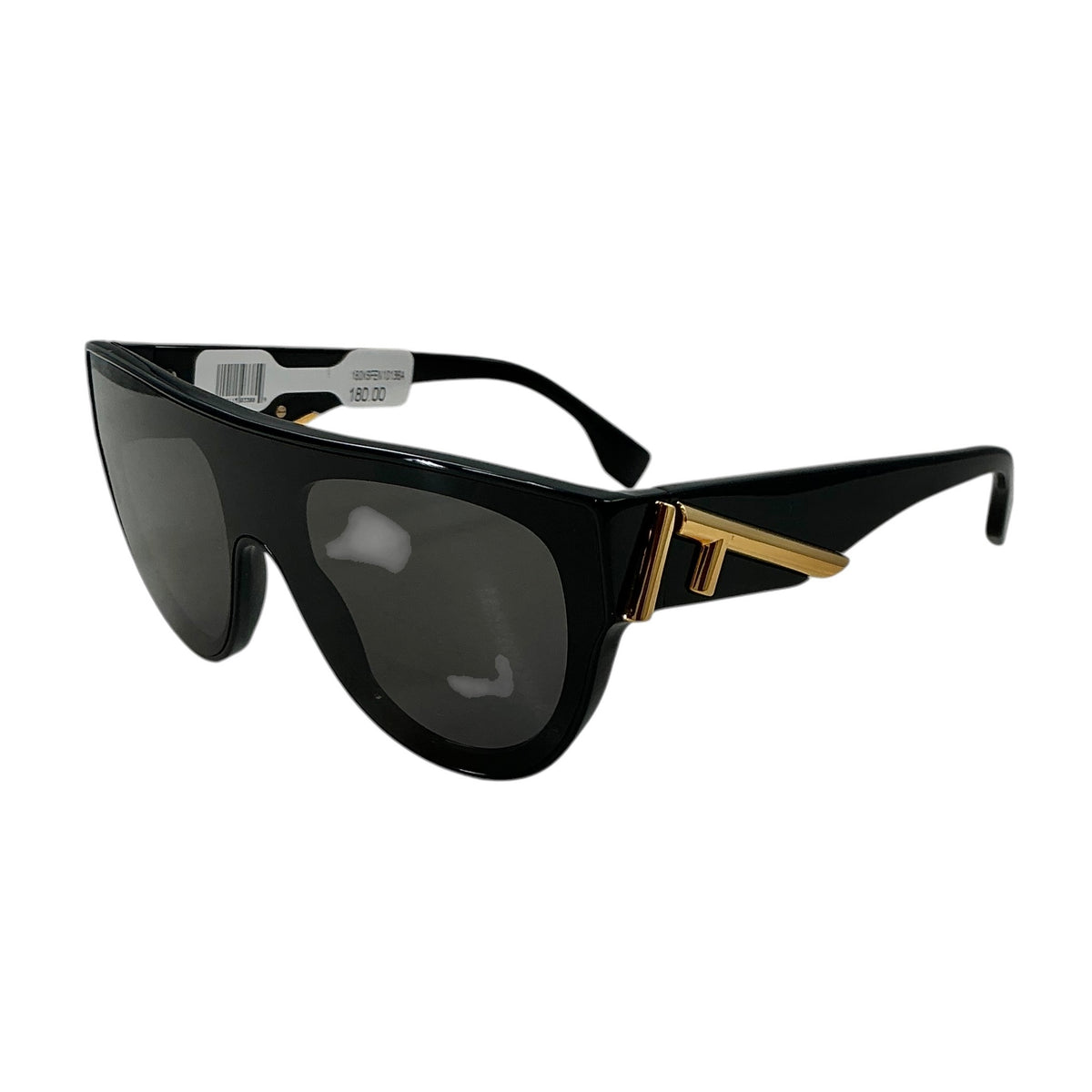 Fendi First FE40150I Black Acetate Shield Flat-Top Sunglasses