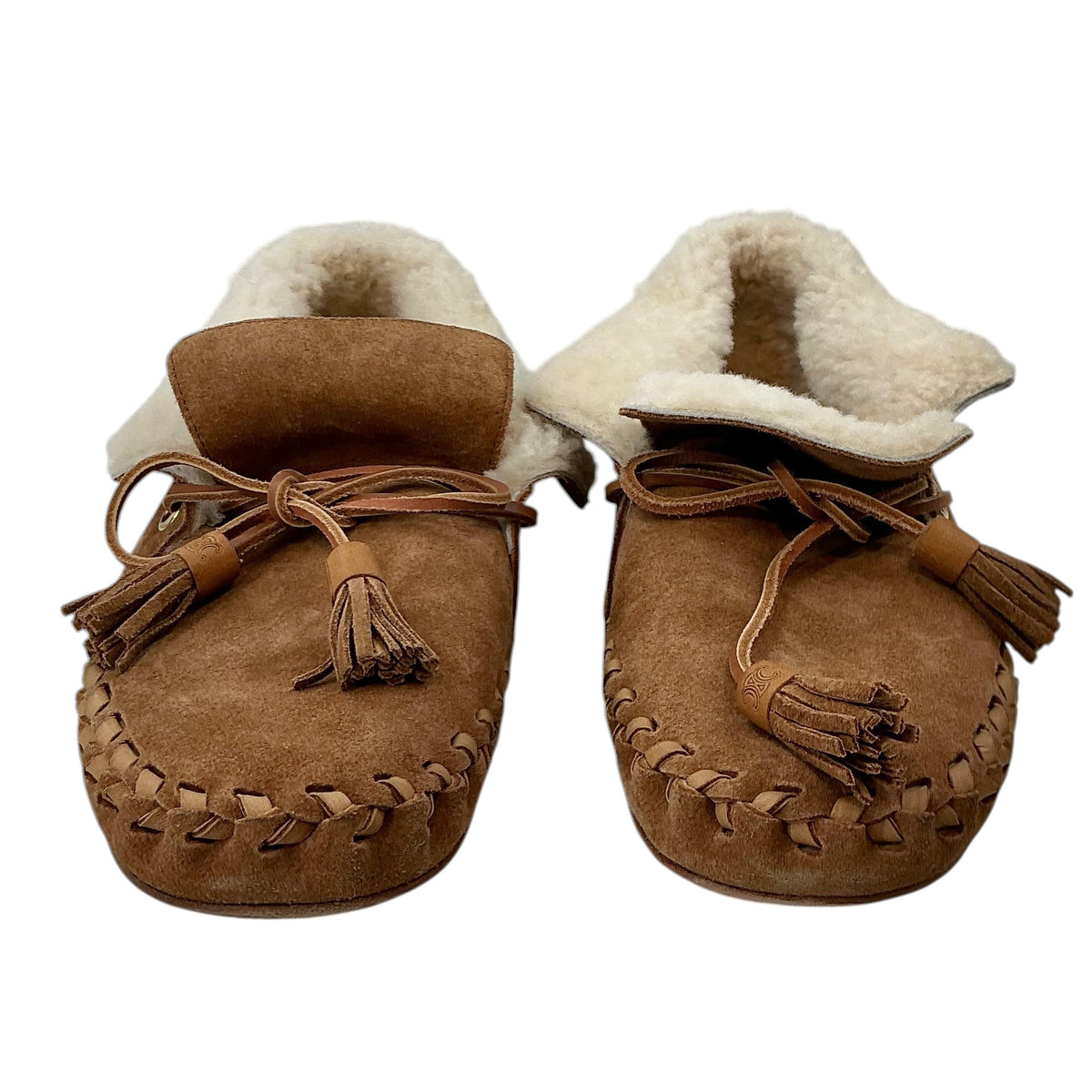 Celine Suede Tassel Accents Moccasins