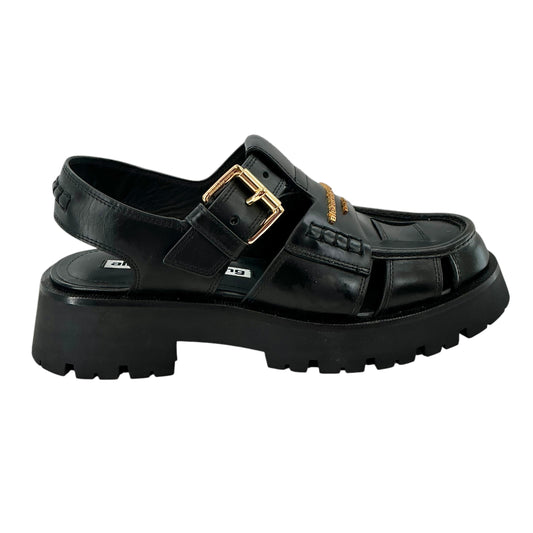 Alexander Wang Black Carter Platform Cage Fisherman Sandals