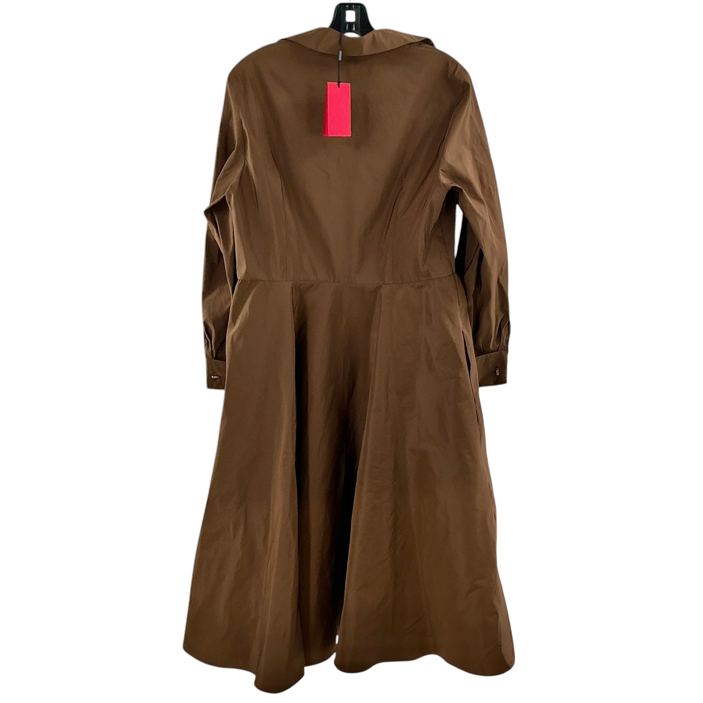 CH Carolina Herrera Brown Cotton Taffeta Midi Shirt Dress