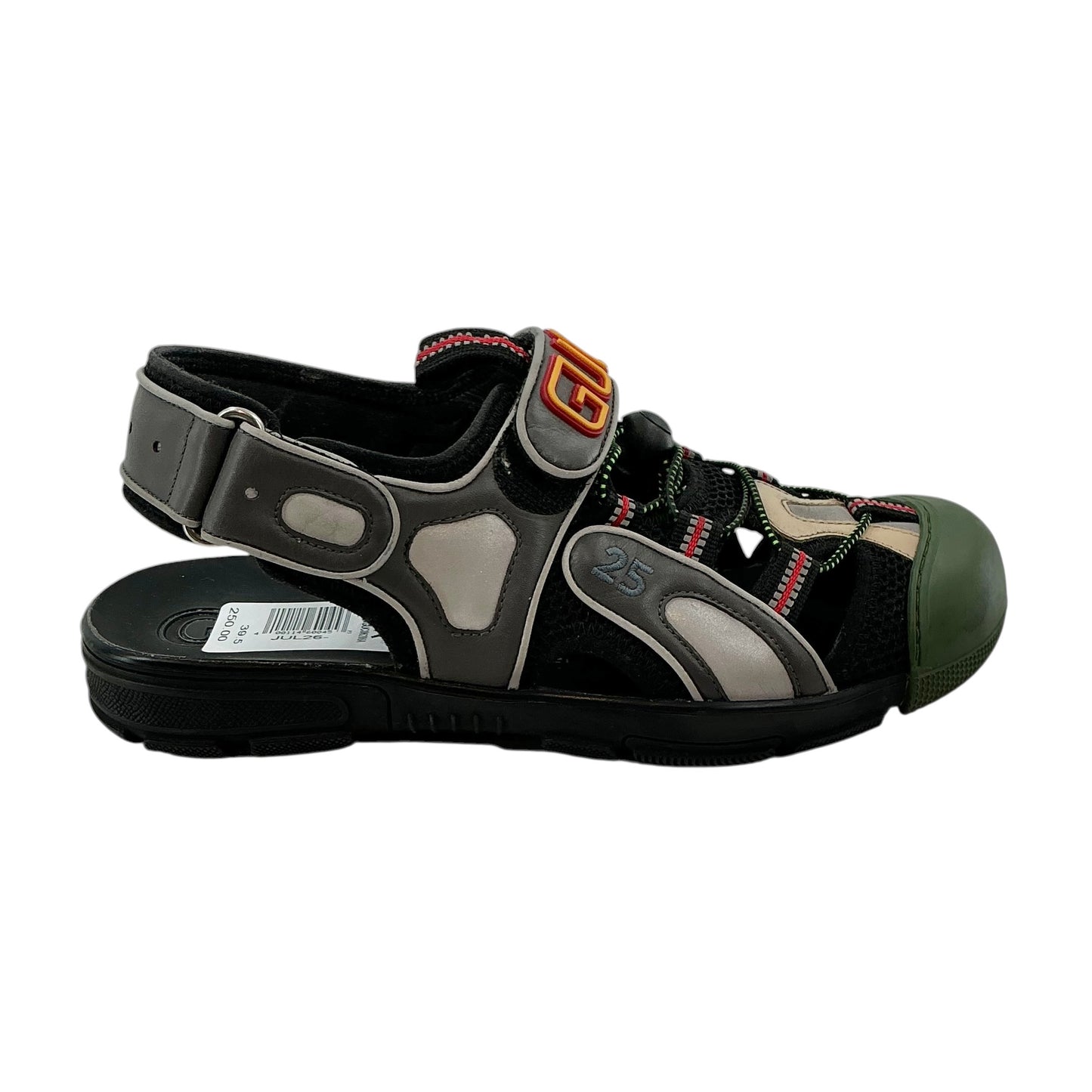 Gucci Tinsel Leather and Mesh Sport Sandals