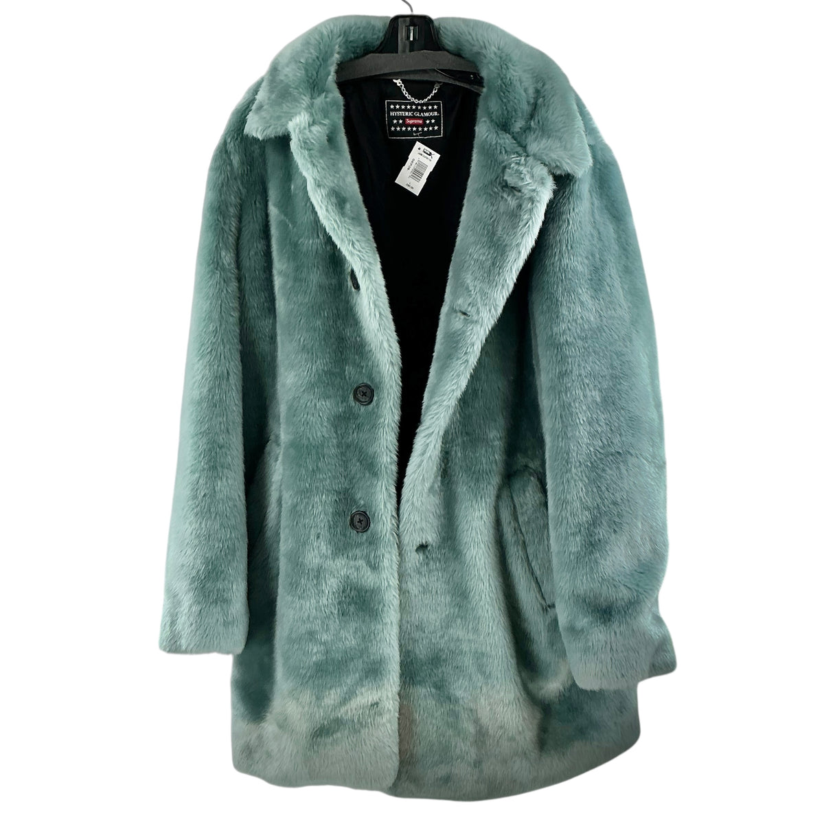 Supreme x Hysteric Glamour Faux Fur Coat Mint Light Blue Green Size Large FW17