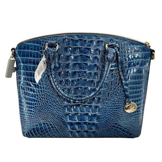 Brahmin Large Duxbury Satchel Blue Croc Embossed Leather Shoulder Bag