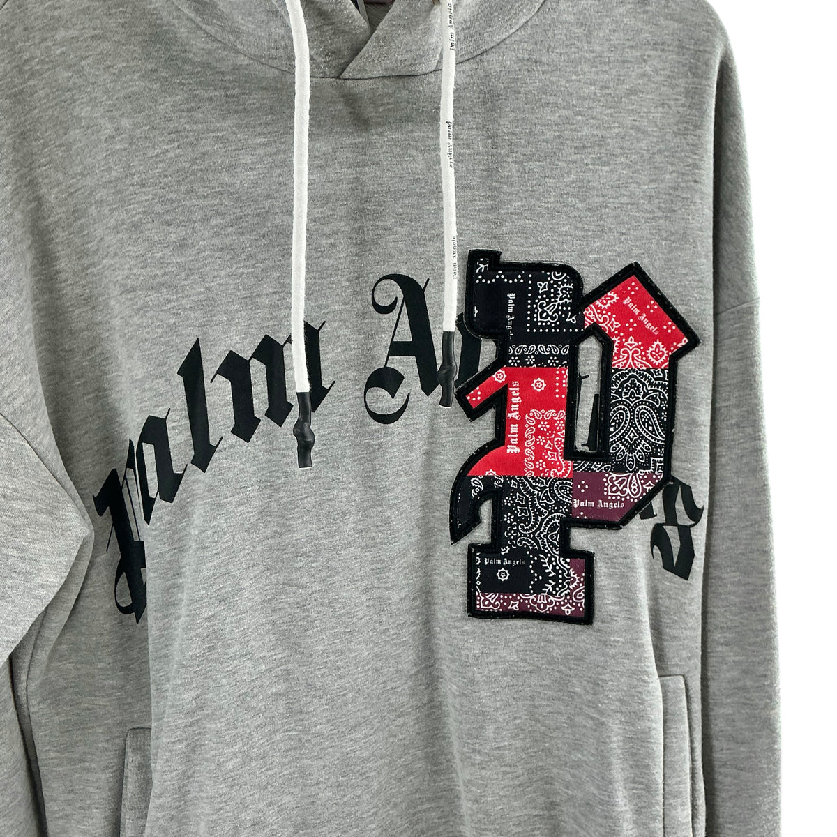 Palm Angels Brotherhood Bandana Patchwork Hoodie Gray