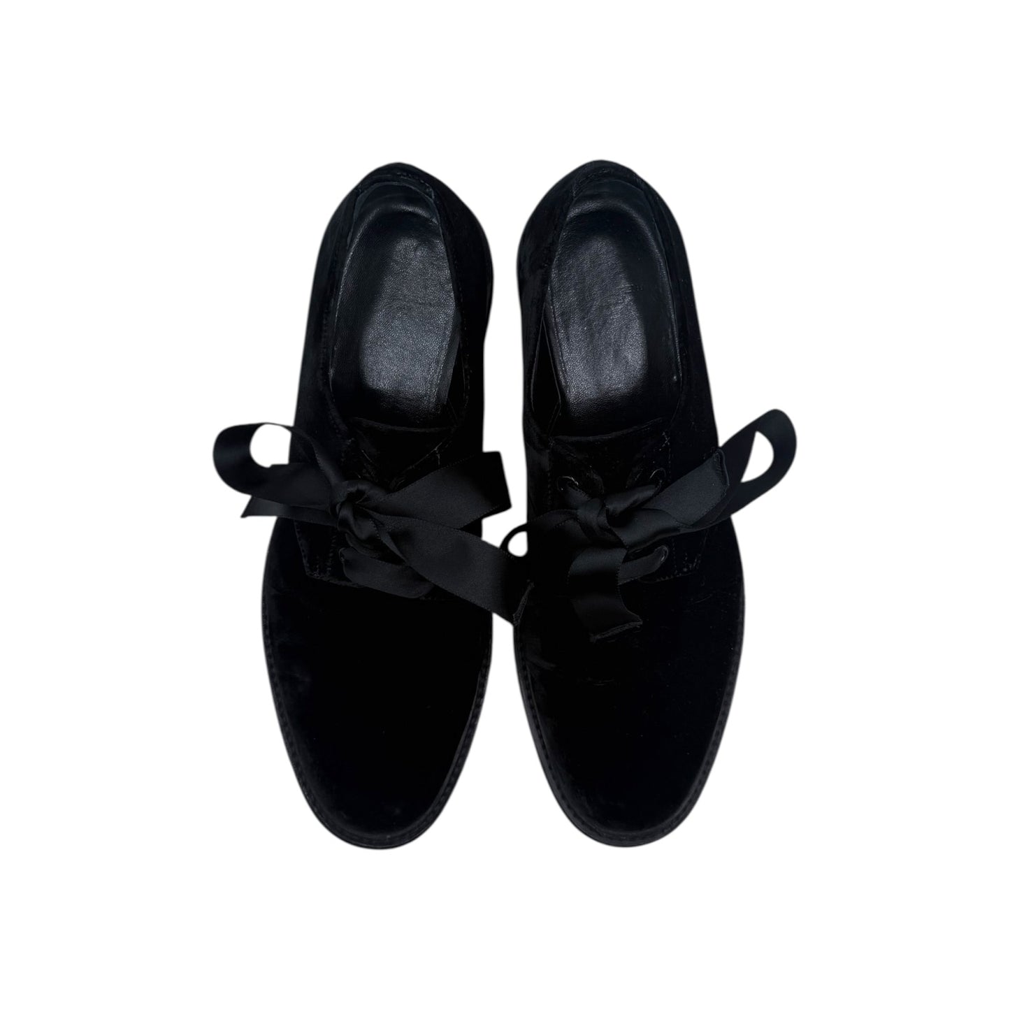 Saint Laurent Army Lace-up Velvet Shoes