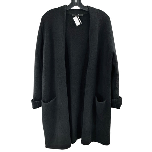 Jenni Kayne Merino Wool Yak Blend Open-Front Sweater Coat in Black