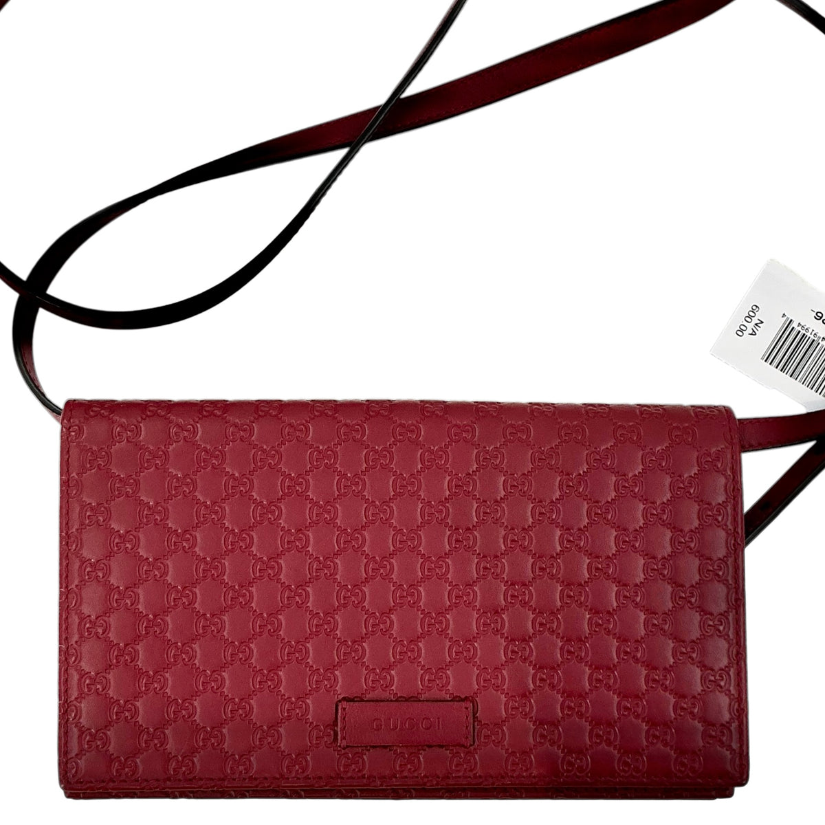 Gucci Microguccissima Crossbody Wallet on Chain - Red Leather
