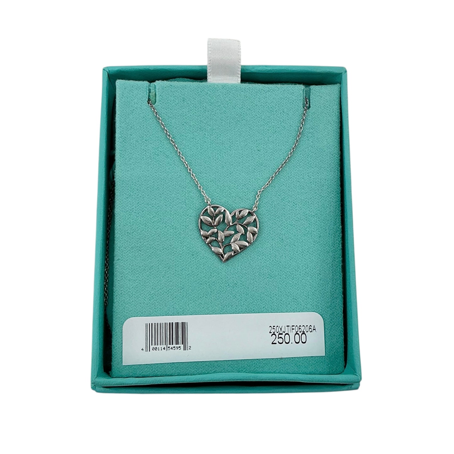 Tiffany & Co. Paloma Picasso Sterling Silver Olive Leaf Heart Pendant Necklace