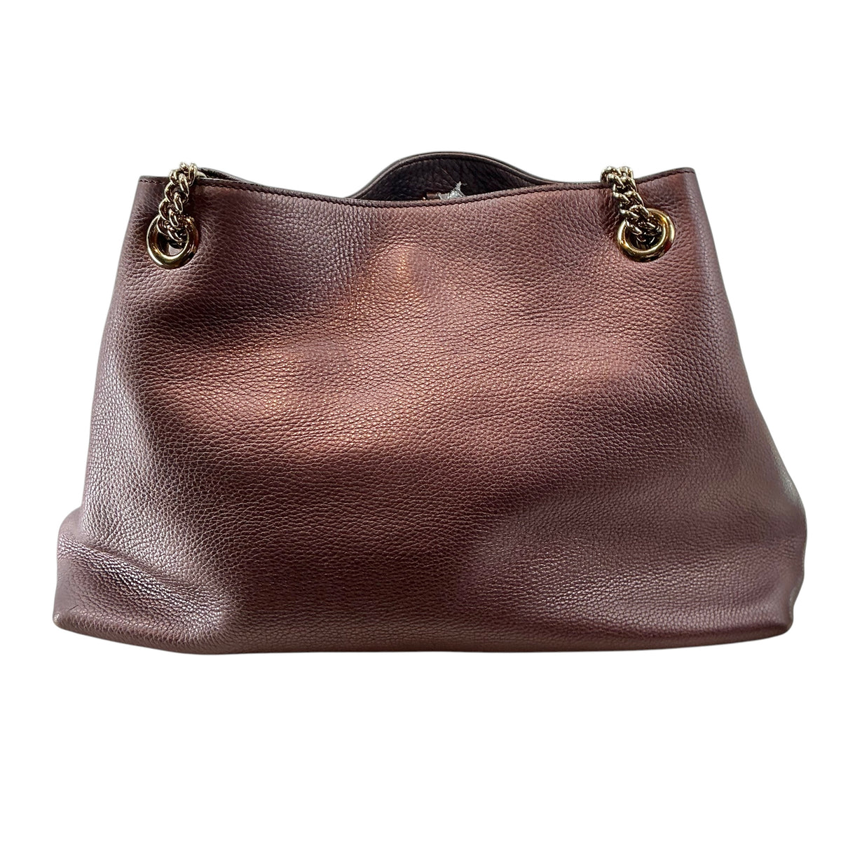 Gucci Medium Soho Chain Tote Bag – Metallic Pewter Leather