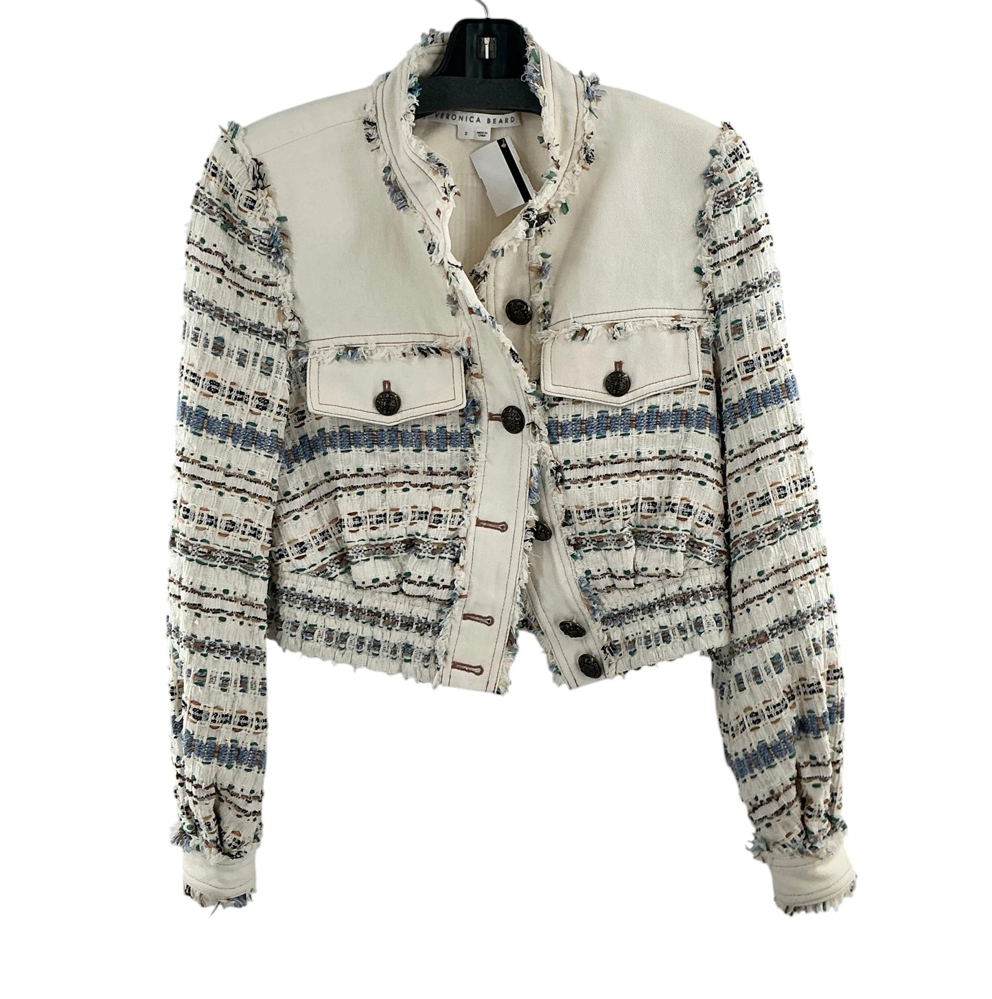 Veronica Beard "Darren" Tweed & Gabardine Paneled Jacket