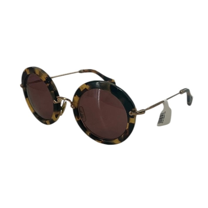 Miu Miu SMU 13N Round Tortoise Shell Sunglasses