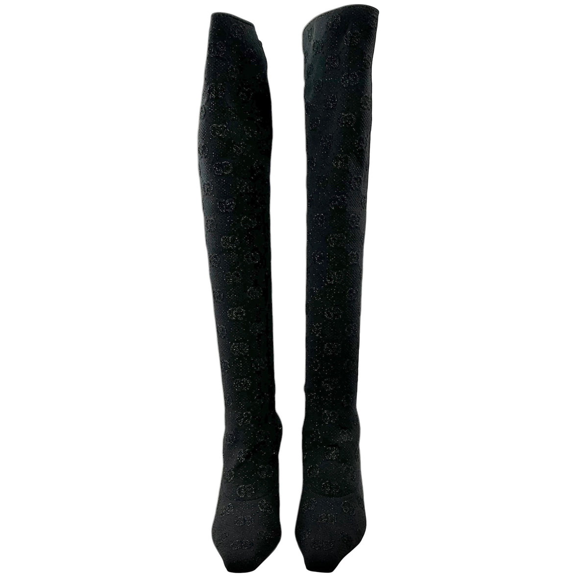 Gucci Demi Shimmer GG Monogram Over-The-Knee Boots