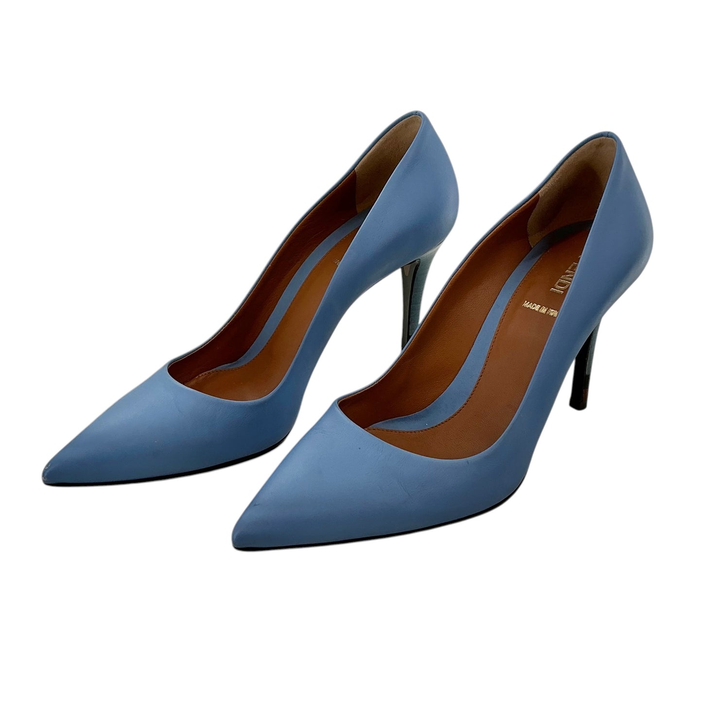 Fendi Royal Blue Leather Pointed-Toe Pumps
