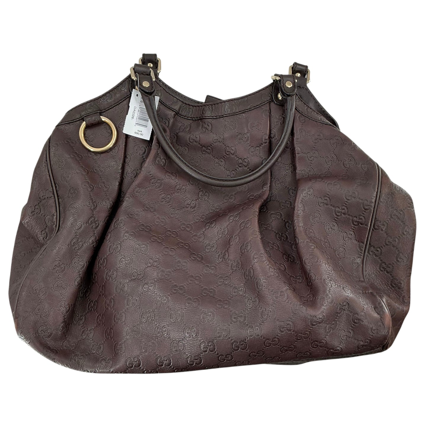 Gucci Dark Brown Guccissima Leather Sukey Tote Bag