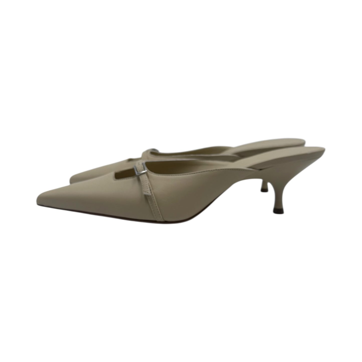 GiaBorghini Beige Buckle Mules