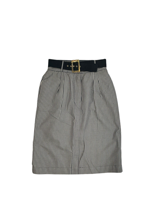 Chanel Vintage Stripe Skirt With Belt