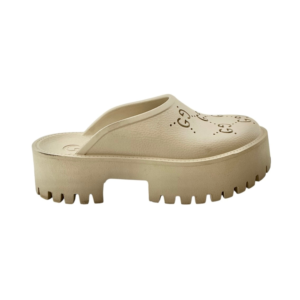 Gucci Rubber Monogram GG Platform Slide Clogs