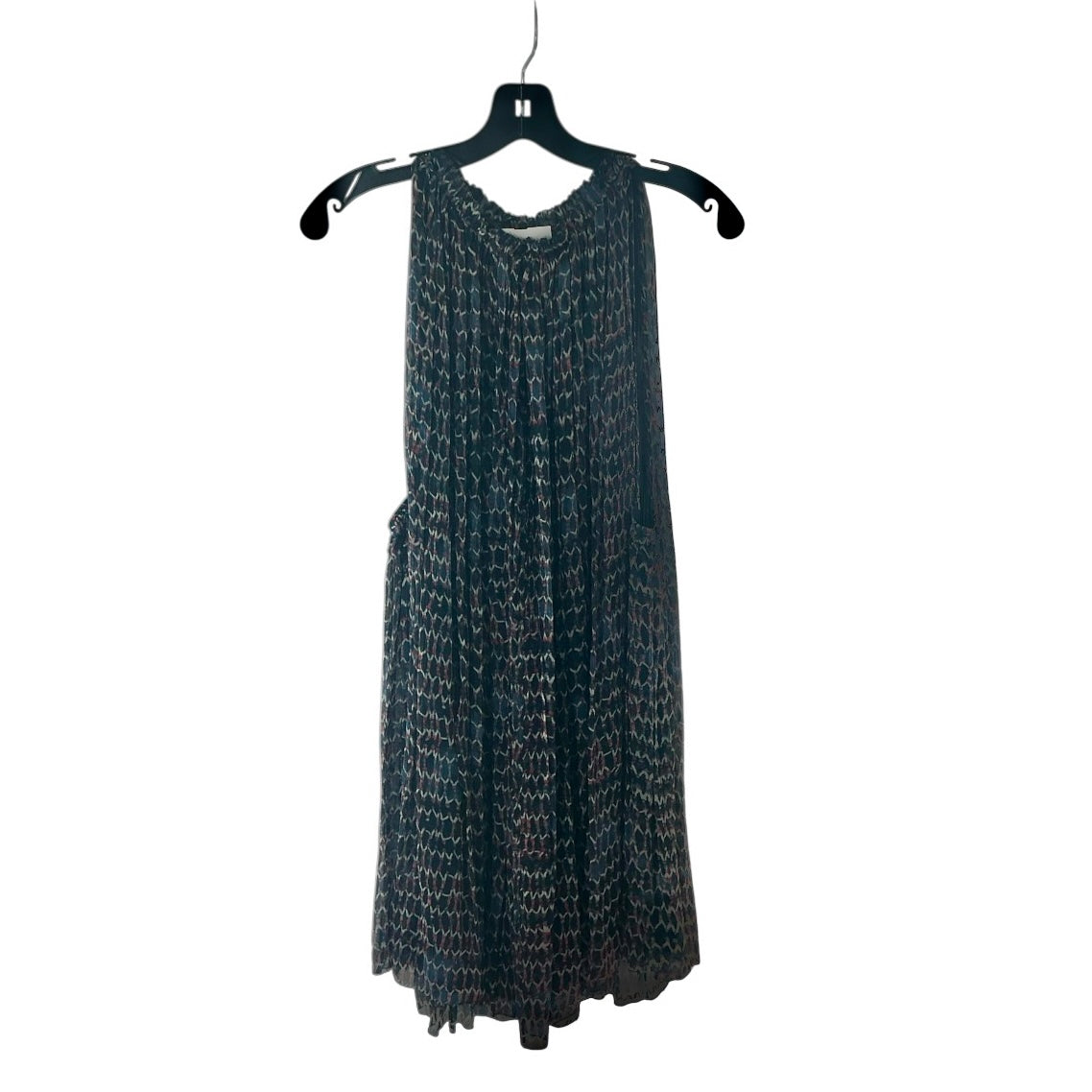 Isabel Marant Fadelo Blue Geometric Print Halter Mini Dress