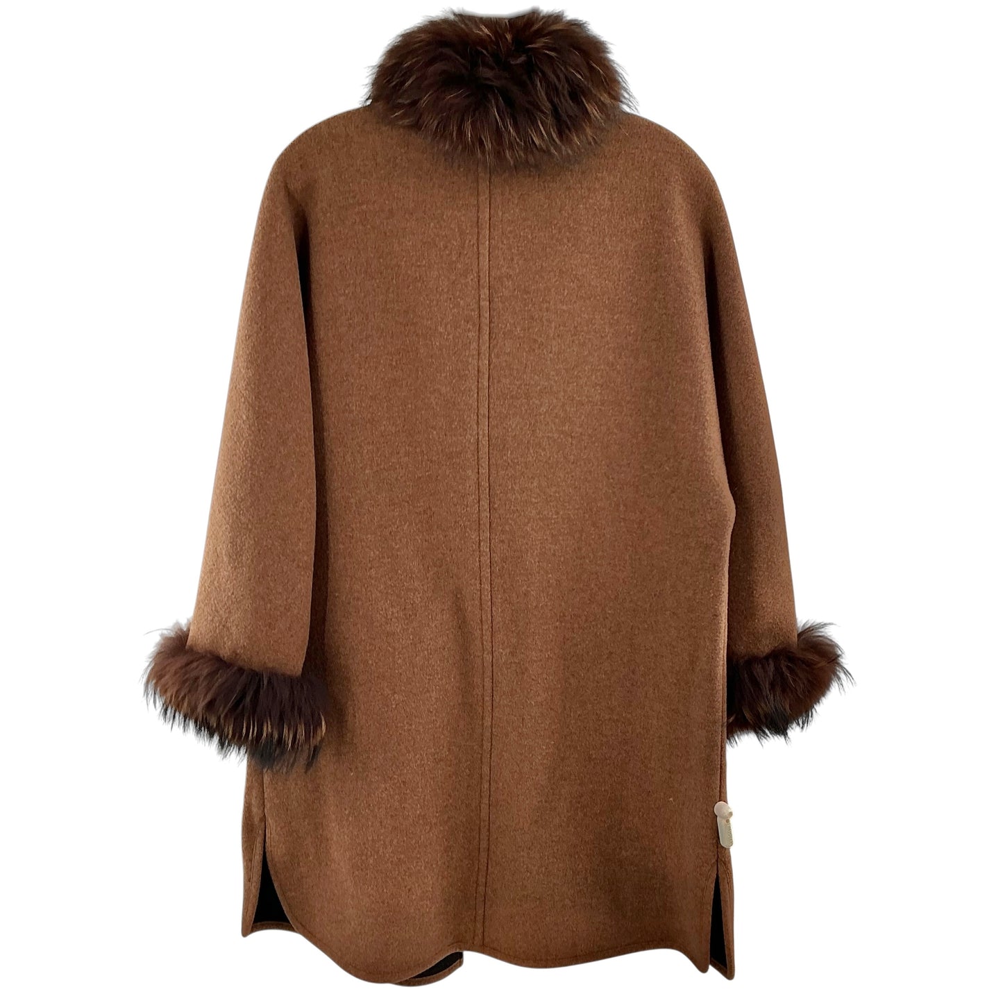 Schneiders Salzburg Brown Wool Blend Fur Trim Swing Coat