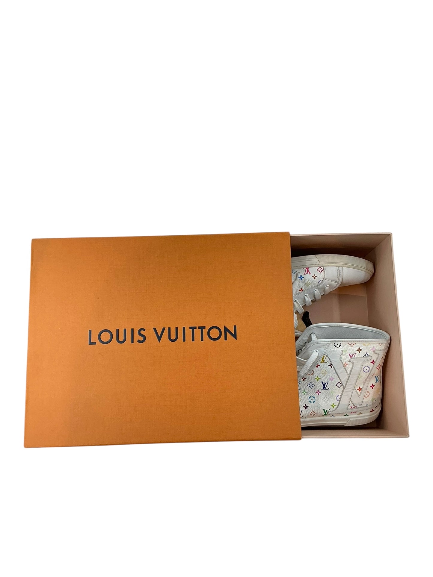 Louis Vuitton Limited Edition Takashi Murakami Multicolor Monogram Sneakers sz 39.5