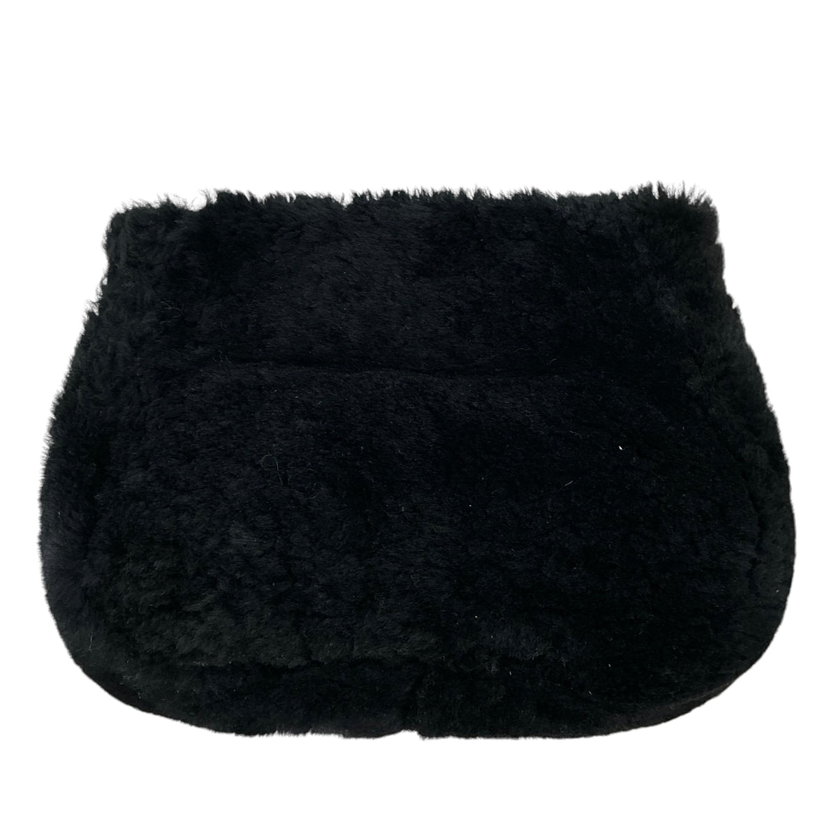 Tory Burch Black Fun Fur Shearling Flip-Lock Clutch Shoulder Bag