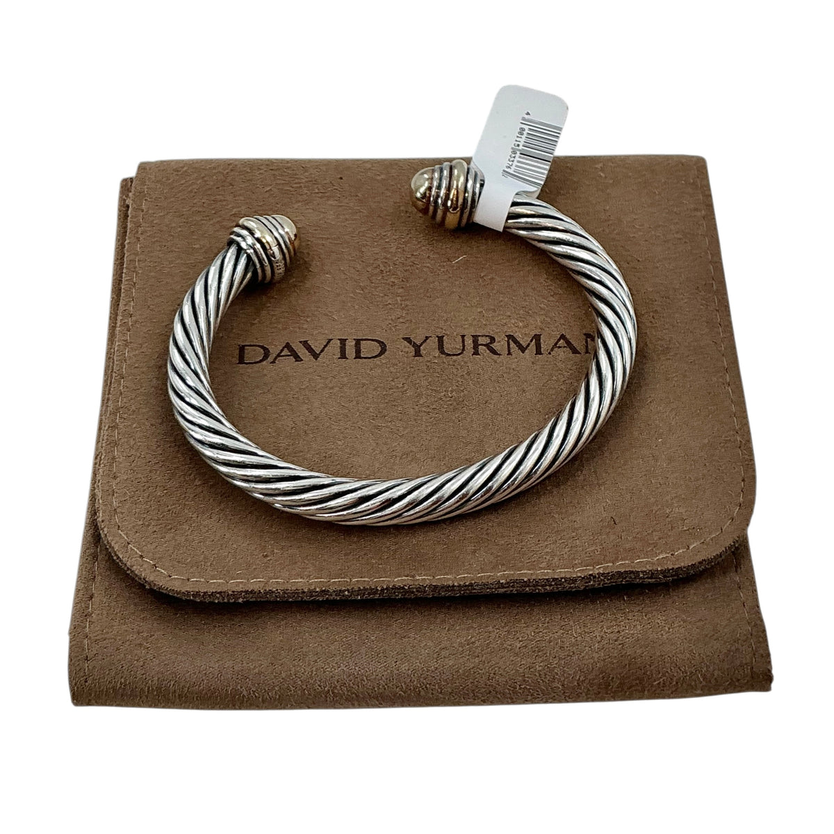 David Yurman Two-Tone Cable Classic Cuff Bracelet – 7mm Sterling Silver & 14K Gold