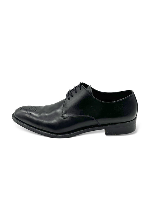 Ermenegildo Zegna Black Leather Lace Up Shoes